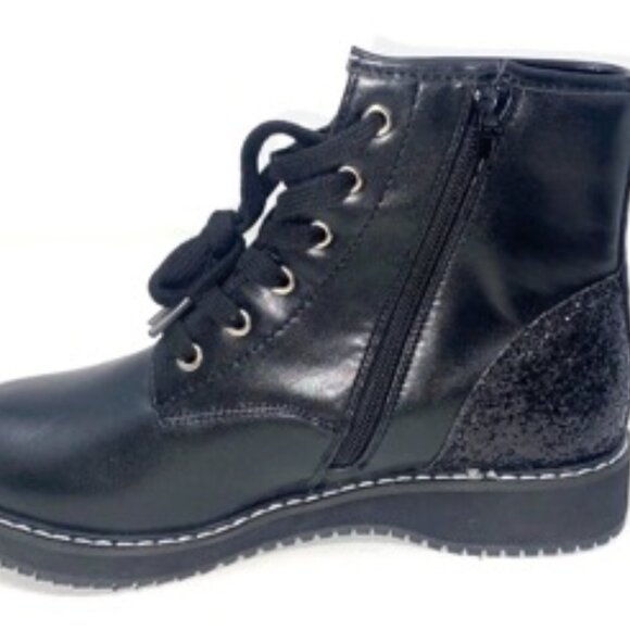 Madden Girl I-MKURT Black Side Zip Sparkle Ankle Boots Size 5 - Picture 2 of 6